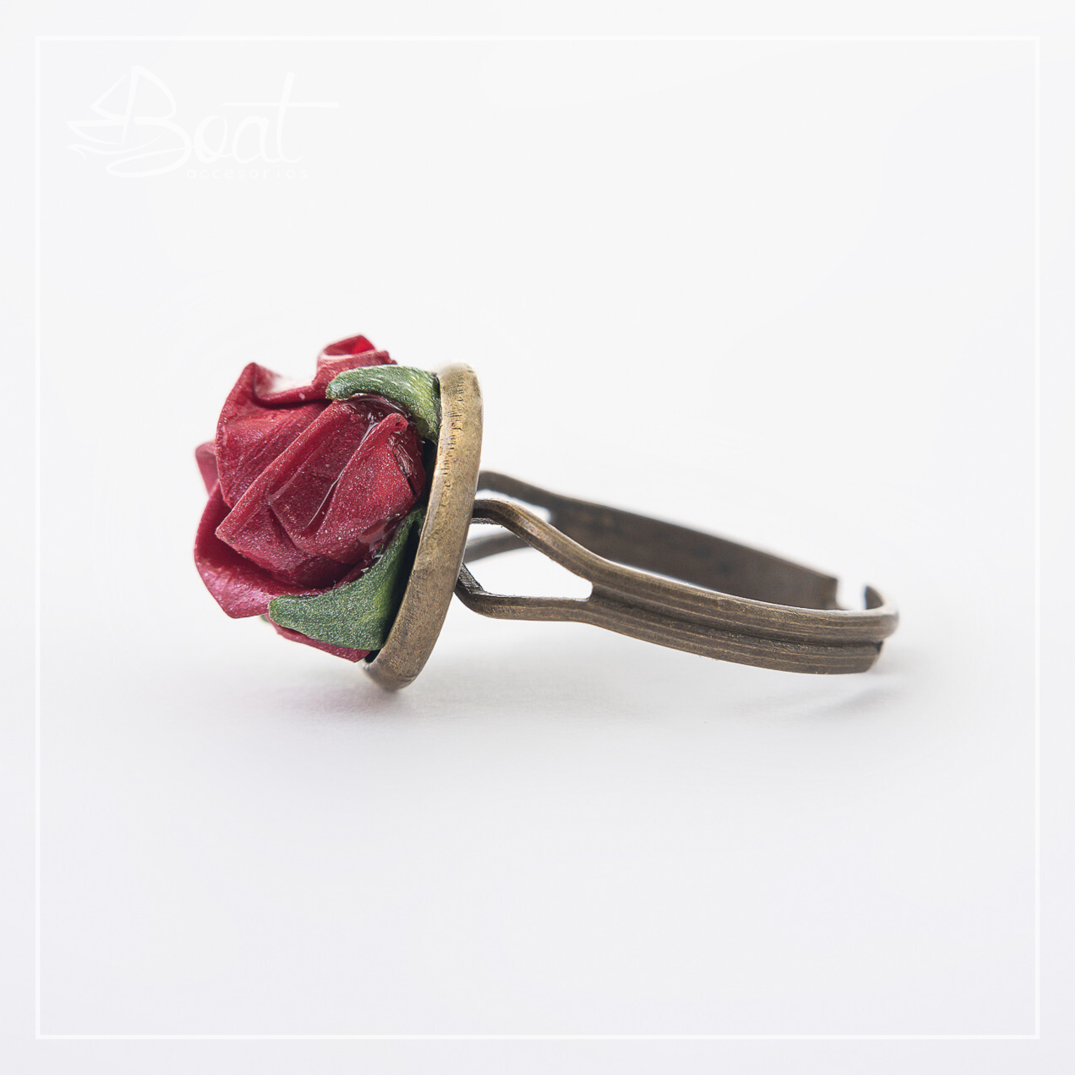 Anillo Vintage Rosa Origami