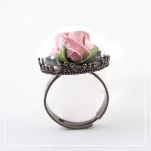 Anillo Vintage Medio Globo Rosa