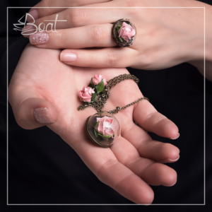 Juego Vintage Rosa Medio Globo