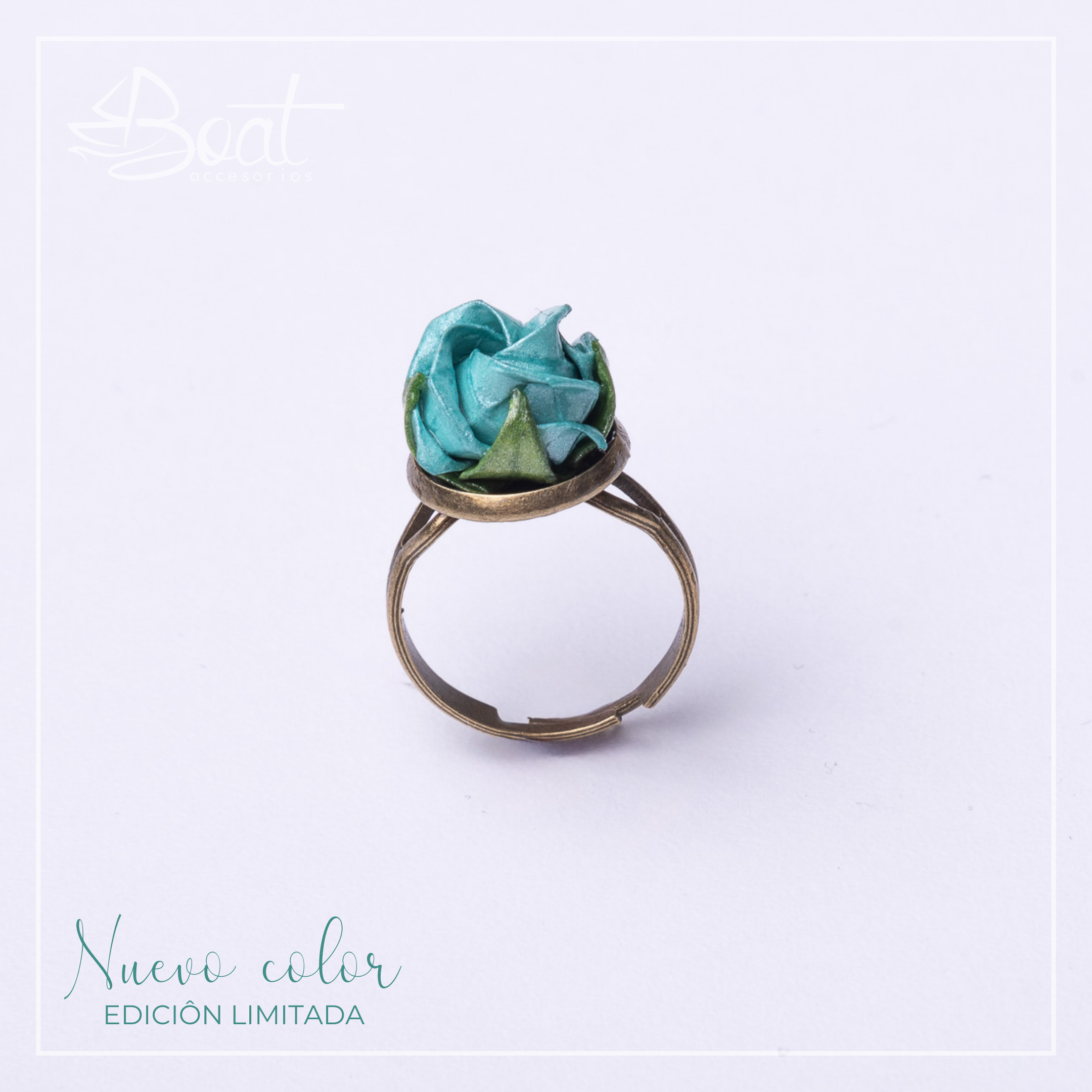 Anillo Vintage Rosa Origami - Imagen 7