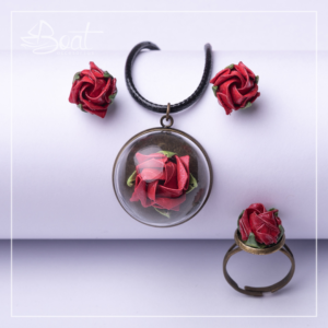 Juego Vintage Rosa Resinada