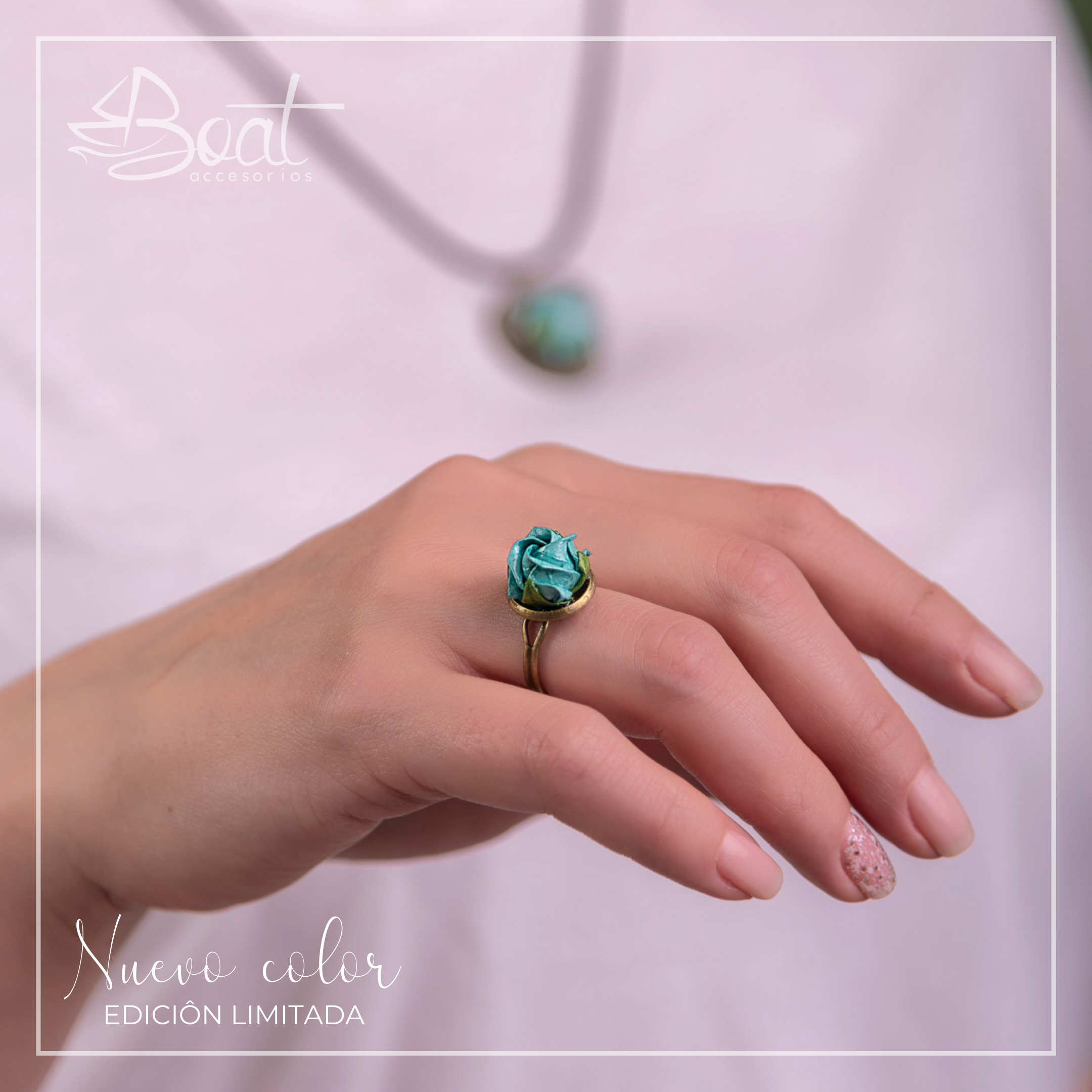 Anillo Vintage Rosa Origami - Imagen 2